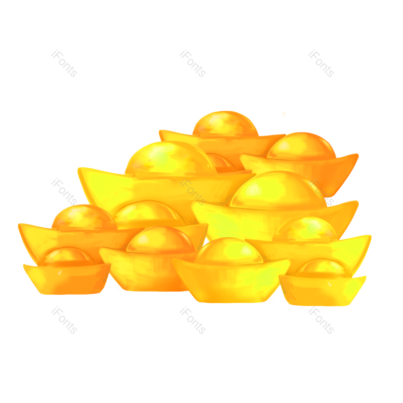 金元宝图片,宝藏元素,金子PNG,金色免抠素材